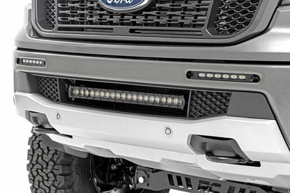 Fits Ford Ranger (19-23) LED Light Kit Bumper Mount 6" Black Slimline Pair 70829