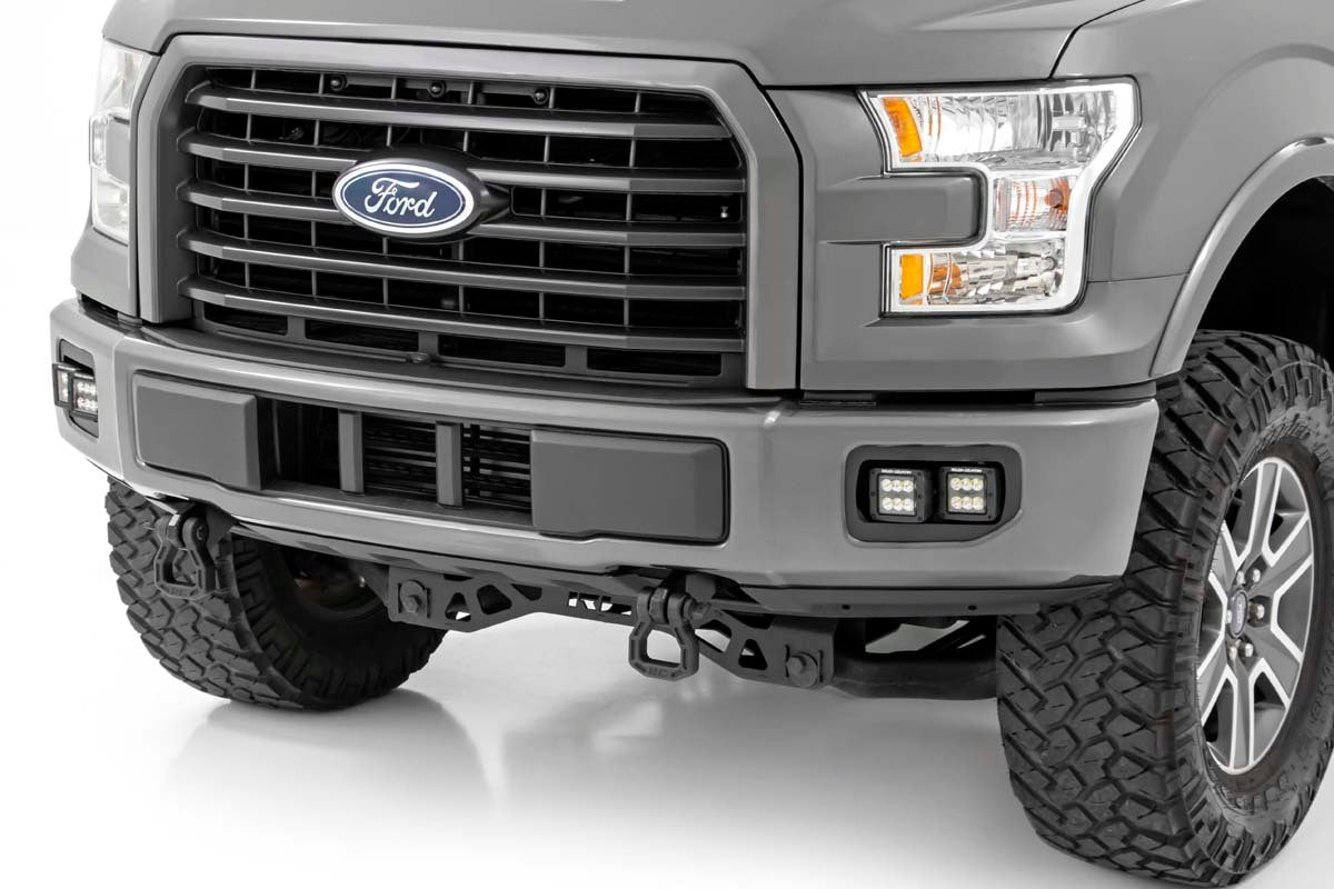 Fits Ford F-150 (15-17) LED Light Kit; Fog Mount; Dual 2" Black Pairs; SAE 70831