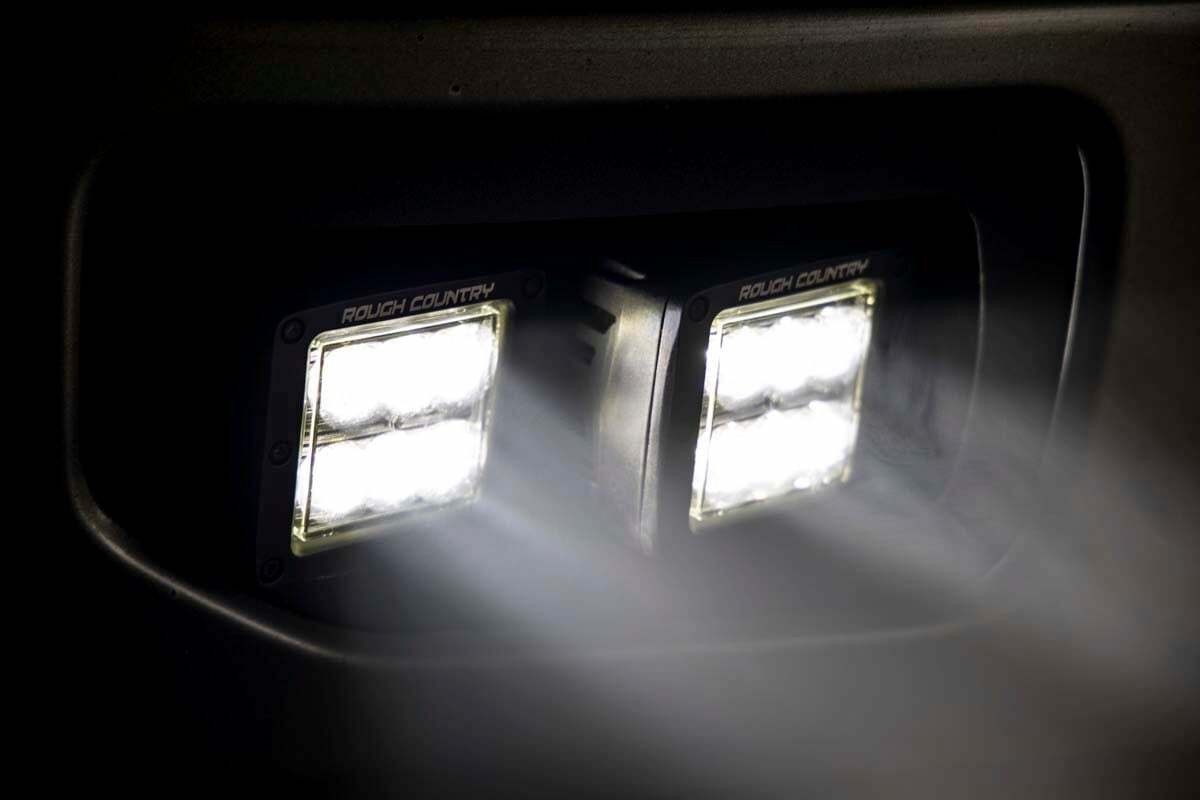 Fits Ford F-150 (15-17) LED Light Kit; Fog Mount; Dual 2" Black Pairs; SAE 70831