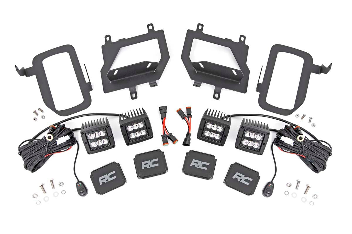 Fits Ford F-150 (15-17) LED Light Kit; Fog Mount; Dual 2" Black Pairs; 0832