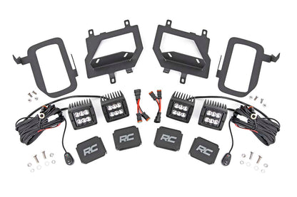 Fits Ford F-150 (15-17) LED Light Kit; Fog Mount; Dual 2" Black Pairs; 0832