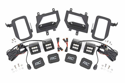 Fits Ford F-150 (15-17) LED Light Kit; Fog Mount; Dual 2" Black Pairs;  70833