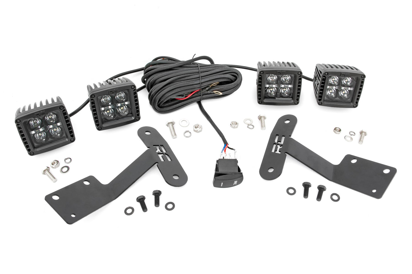 Fits Tundra(14-21) LED Light Ditch Mount Dual 2" Black Pairs White DRL 70837