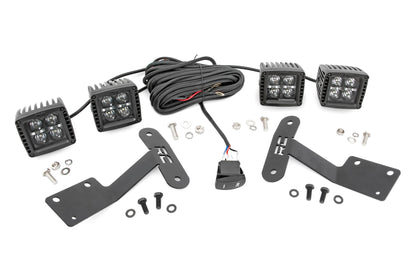 Fits Tundra(14-21) LED Light Ditch Mount Dual 2" Black Pairs White DRL 70837