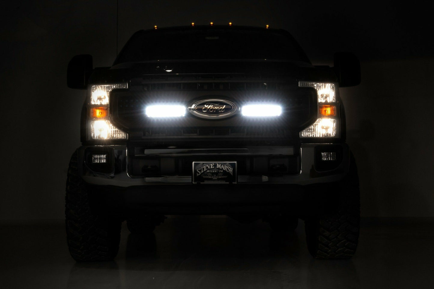 Fits Ford F-250 SD (20-22) LED Light Kit Grille Mount 10" Black Slimline 70898