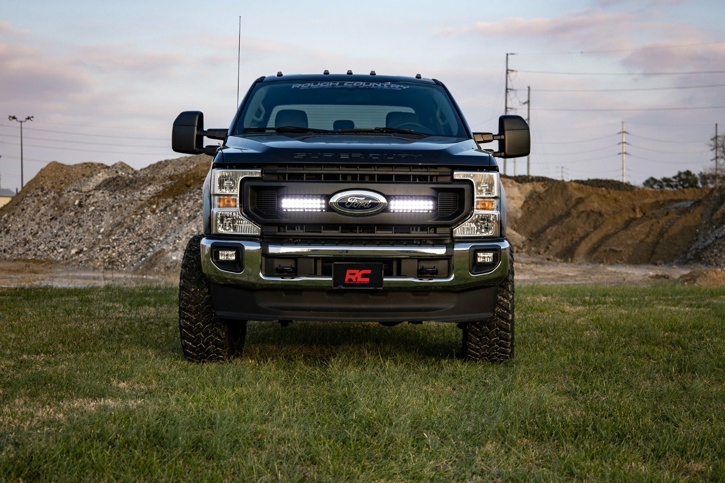 Fits Ford F-250 SD (20-22) LED Light Kit Grille Mount 10" Black Slimline 70898