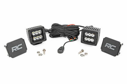 2 Inch Black Series LED Light Pods; Spot; Square 70903BL