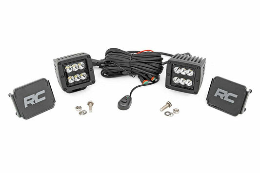 2 Inch Black Series LED Light Pods; Spot; Square 70903BL