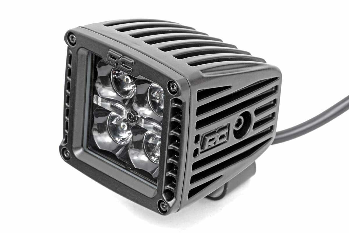 2 Inch Black Series LED Light Pods; Spot; Square; Cool White DRL 70903BLKDRL