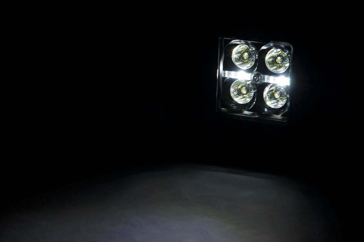 2 Inch Black Series LED Light Pods; Spot; Square; Cool White DRL 70903BLKDRL