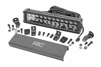 12 Inch Black Series LED Light Bar; Dual Row; White DRL 70912BD