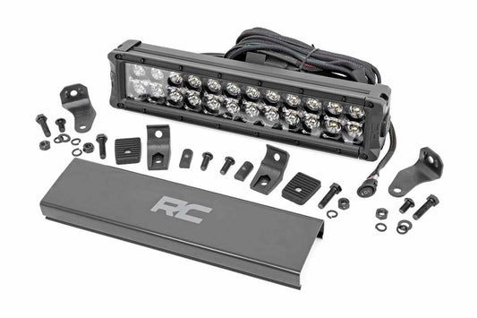 12 Inch Black Series LED Light Bar; Dual Row; White DRL 70912BD