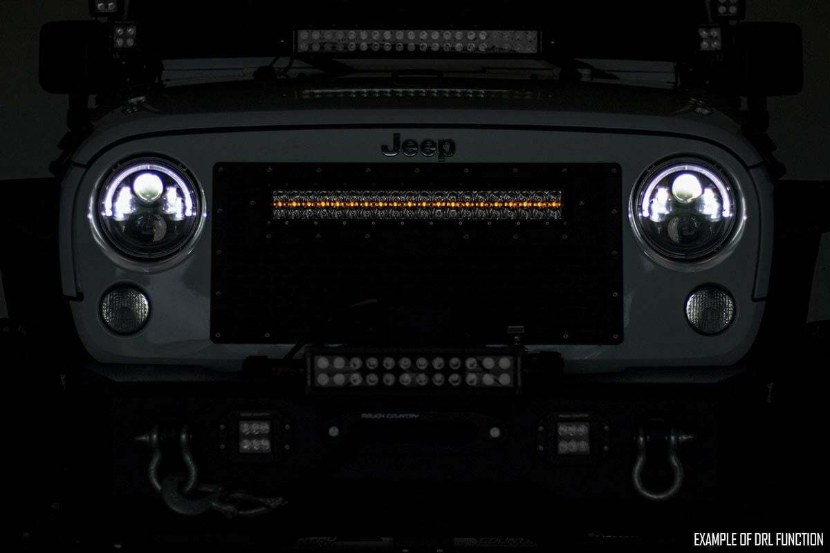 20 Inch Black Series LED Light Bar; Dual Row; Amber DRL 70920BDA