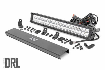 20 Inch Chrome Series LED Light Bar; Dual Row; Cool White DRL 70920D