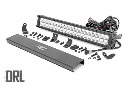 20 Inch Chrome Series LED Light Bar; Dual Row; Cool White DRL 70920D