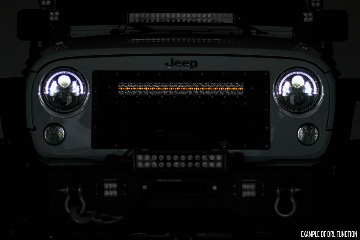 20 Inch Chrome Series LED Light Bar; Dual Row; Amber DRL 70920DA