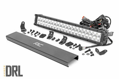 20 Inch Chrome Series LED Light Bar; Dual Row; Amber DRL 70920DA