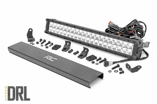 20 Inch Chrome Series LED Light Bar; Dual Row; Amber DRL 70920DA