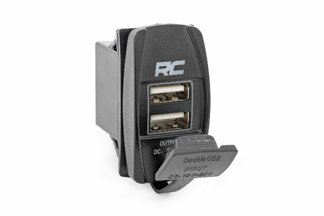 USB Switch Insert; 2x1 with Logo; Blue Back Light 709USB