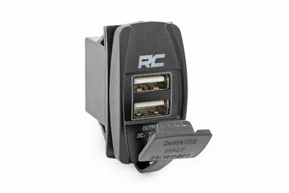 USB Switch Insert; 2x1 with Logo; Blue Back Light 709USB