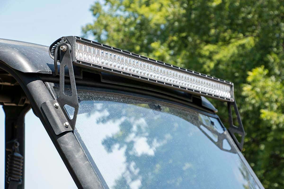 Fits Can-Am Defender HD 5/8/9/10 LED Light Windshield 50" Black Dual Row 71007