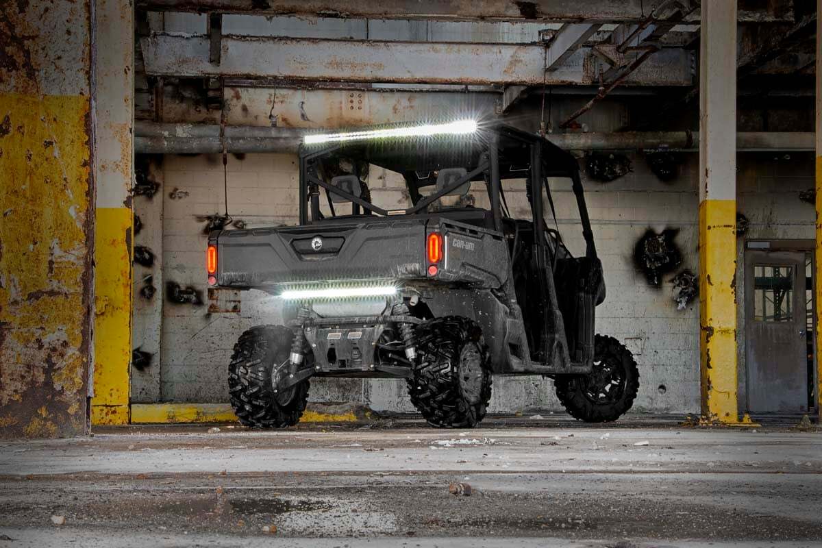 Fits Can-Am Defender MAX HD10 LED Light Kit; Cab Mount; 50" Black Dual Row 71019