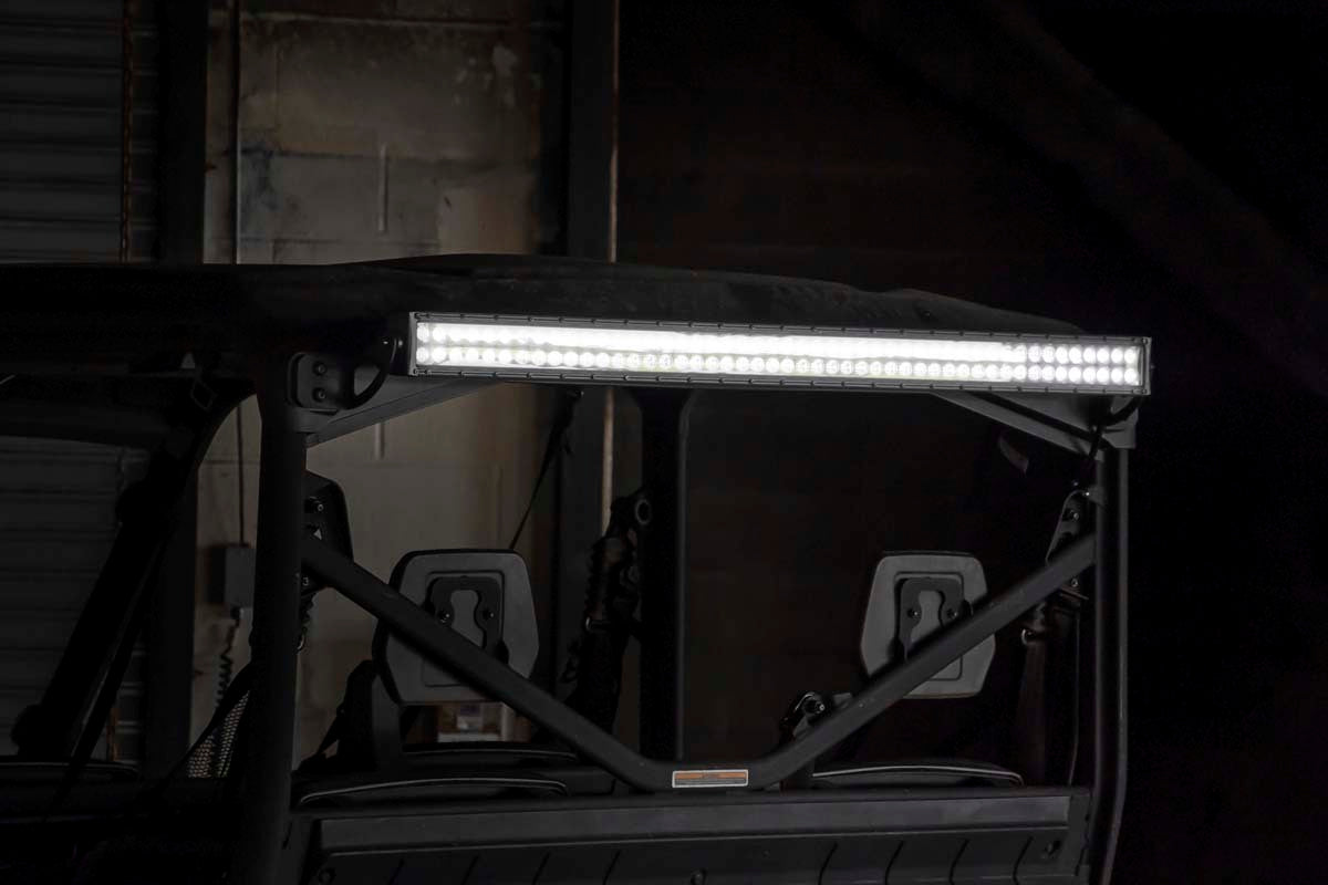 Fits Can-Am Defender MAX HD10 LED Light Kit; Cab Mount; 50" Black Dual Row 71019