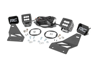 Fits Nissan Frontier (05-20) LED Light Kit; Fog Mount; 2" Black Pair; Spot 71023