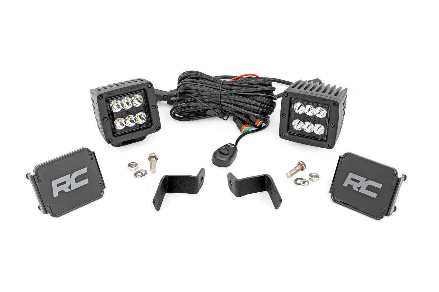 Fits Ford F-150(15-24) LED Light Ditch Mount 2" Black Pair Spot 71028