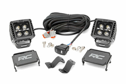 Fits Ford F-150(15-24) LED Light Pair Ditch Mount 2" Black DRL 71031