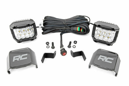 Fits Ford F-150 (15-24) LED Light; Ditch Mount; 2" Chrome Pair; Wide Angle 71033