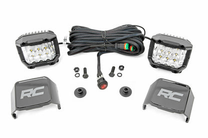 Fits Ford Bronco 4WD (21-24) LED Light Kit Ditch Mount 2" Chrome Pair Wide 71050