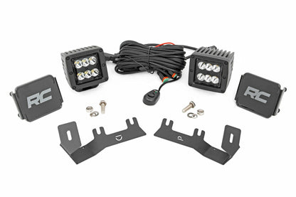 Fits Chevy/GMC 1500(14-18 & Classic) LED Ditch Light 2in Black Pair Spot 71052