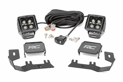 Fits Chevy 1500(14-18 &Classic) LED Ditch Light 2in Black Pair Amber DRL 71055