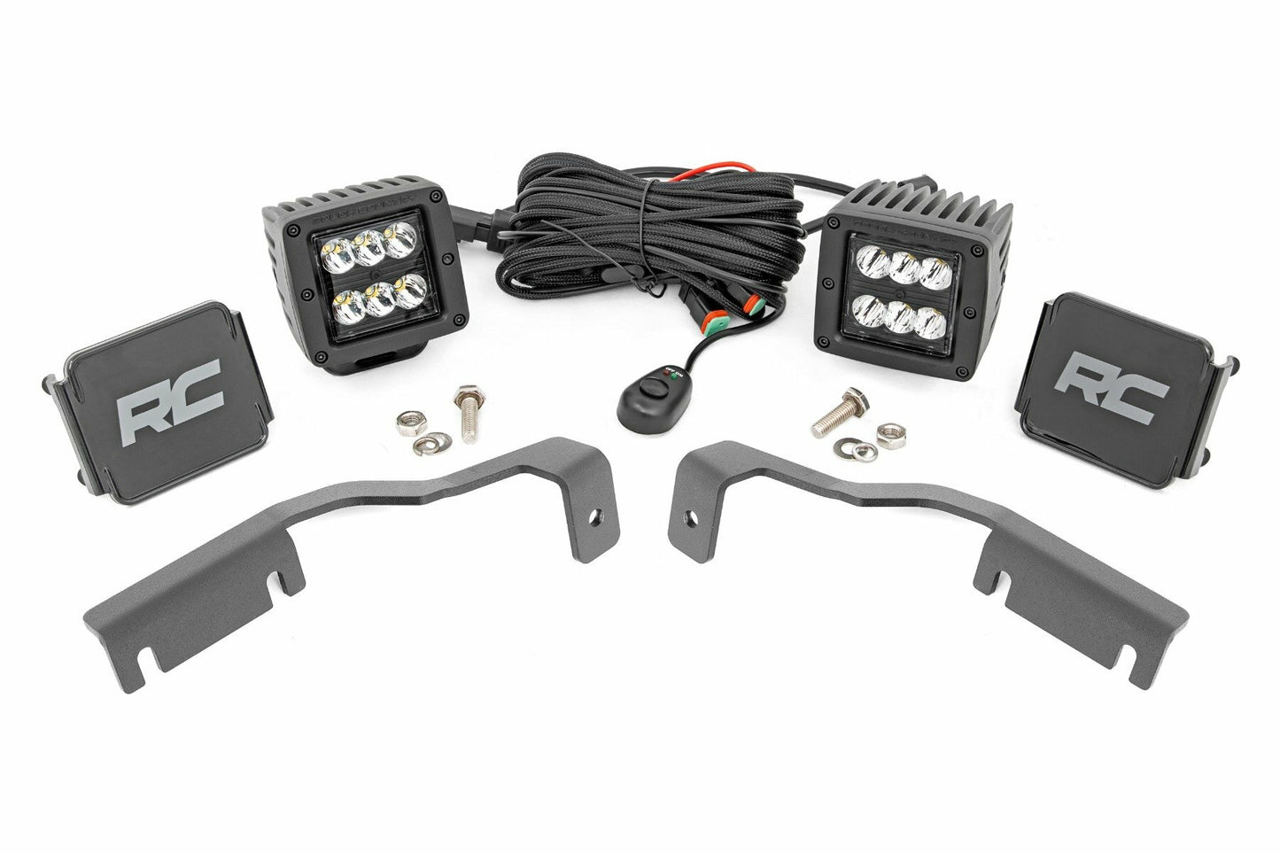Fits Nissan Frontier (22-24) LED Light Kit Ditch Mount 2" Black Pair Spot 71064