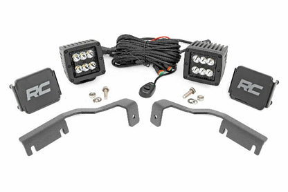Fits Nissan Frontier (22-24) LED Light Kit Ditch Mount 2" Black Pair Spot 71064