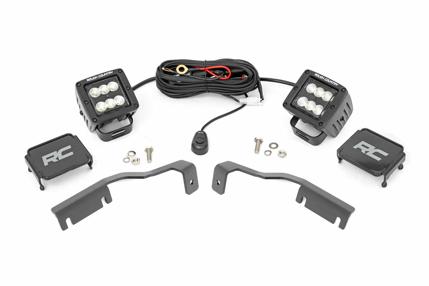 Fits Nissan Frontier (22-24) LED Light Kit; Ditch Mount; 2" Black Pair;  71065