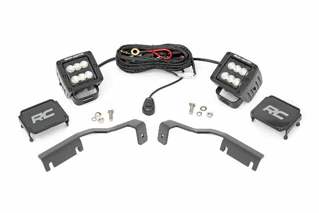 Fits Nissan Frontier (22-24) LED Light Kit; Ditch Mount; 2" Black Pair;  71065