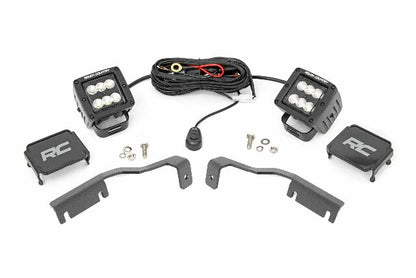 Fits Nissan Frontier (22-24) LED Light Kit; Ditch Mount; 2" Black Pair;  71065