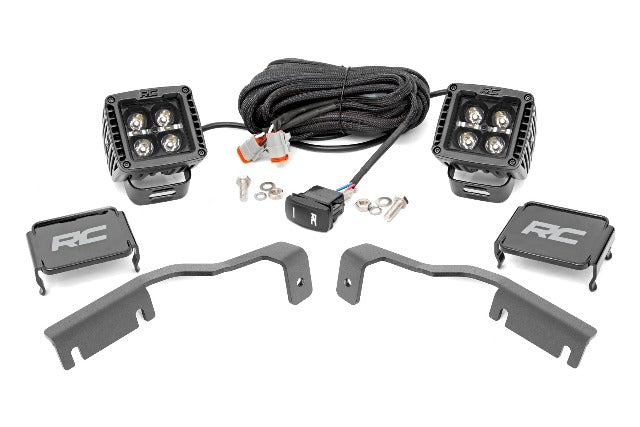 Fits Nissan Frontier(22-24) LED Light Ditch Mount 2" Black Pair White DRL 71066