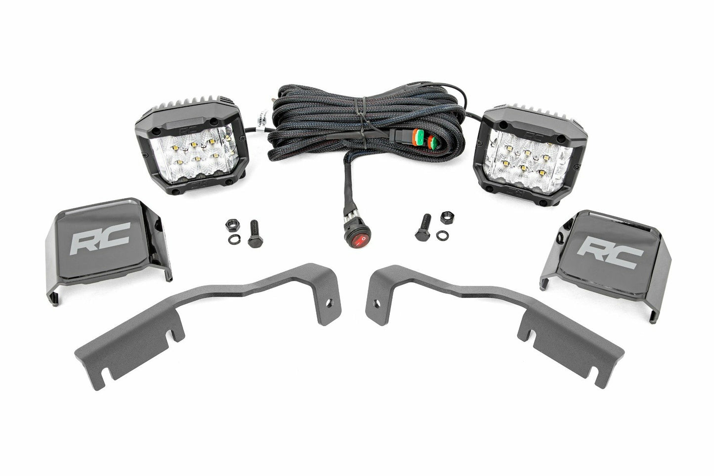 Fits Nissan Frontier (22-24) LED Light Kit; Ditch Mount; 3" OSRAM; Wide; 71068