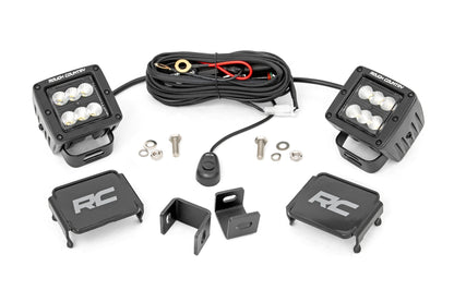 Fits Toyota Tundra (22-24) LED Light Kit; Ditch Mount; 2" Black Pair;  71072