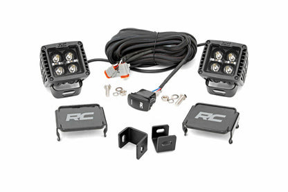 Fits Toyota Tundra(22-24) LED Light Ditch Mount 2" Black Pair Amber DRL 71074