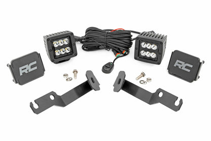 Fits Toyota Tacoma (05-15) LED Light Kit; Ditch Mount; 2" Black Pair; Spot 71087