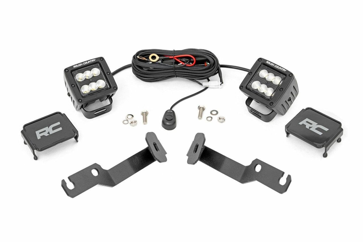Fits Toyota Tacoma (05-15) LED Light Kit; Ditch Mount; 2" Black Pair;  71088