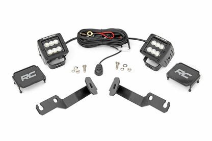 Fits Toyota Tacoma (05-15) LED Light Kit; Ditch Mount; 2" Black Pair;  71088