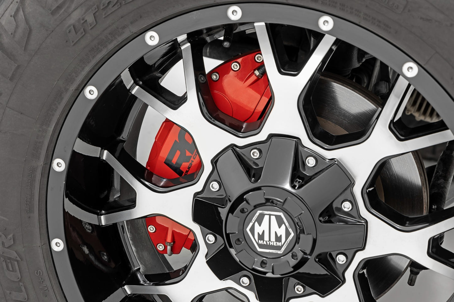 Fits Ford F-250 SD 2&4WD (13-22) Caliper Covers; Front and Rear; Red; 71108