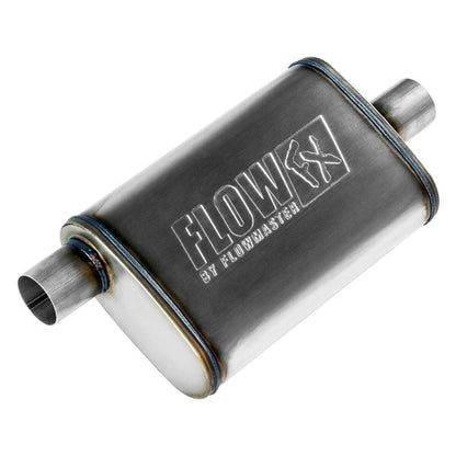 Flowmaster FlowFX Muffler 2.25 Offset In/ 2.25 Center Out Moderate Sound Stainless 71225 - Performance Mufflers Car Part People