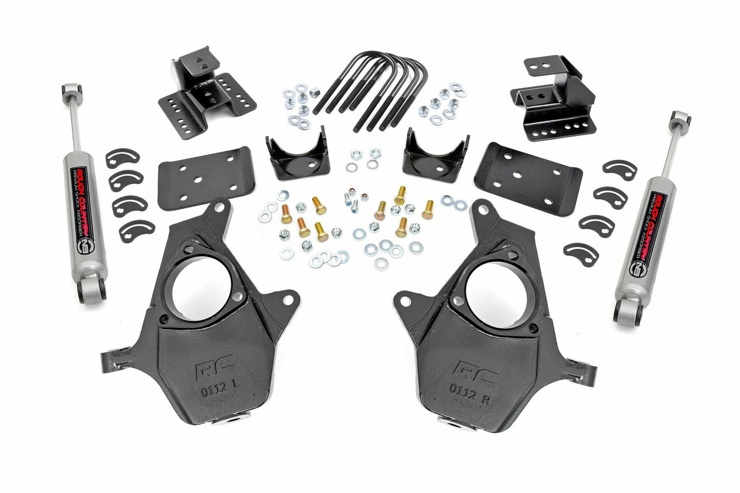 Fits Chevy 1500(14-18) 2" Lowering 4" Rear Lowering Alum/Stamped Knuckle 71630