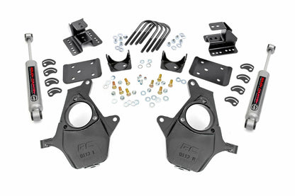 Fits Chevy 1500(14-18) 2" Lowering 4" Rear Lowering Alum/Stamped Knuckle 71630